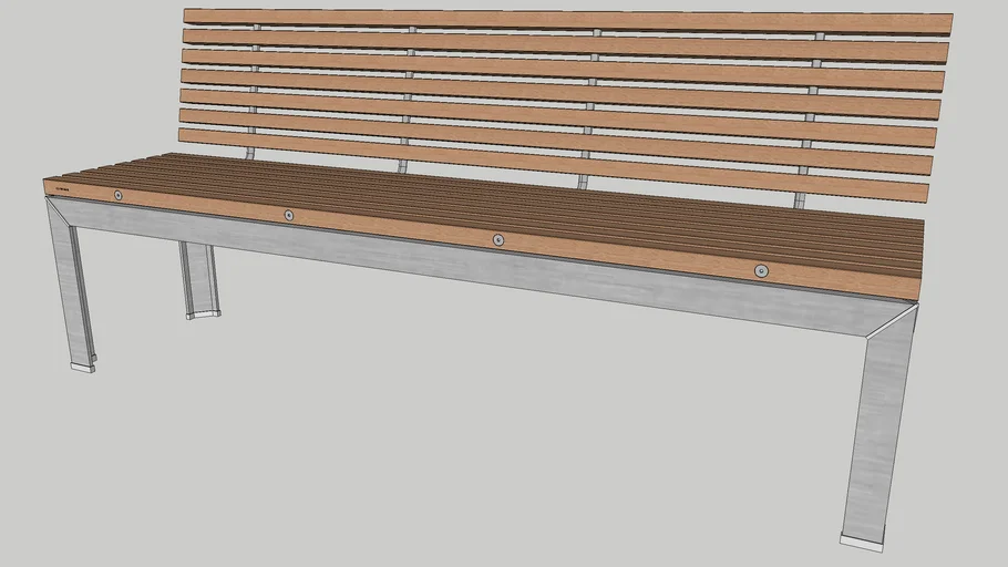 Extempore bench with backrest 180