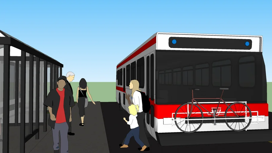 TTC Newflyer D40LFR Bus With Explosion In Backround