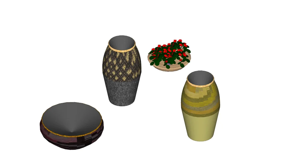 4 pots tall and short