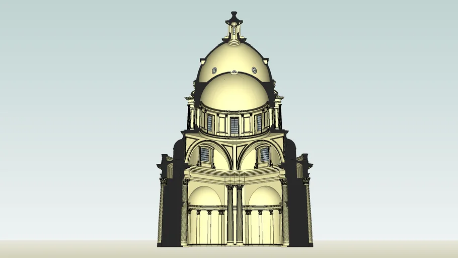 Mausoleum for Charles I, Sir Christopher Wren, 1678.  Project.