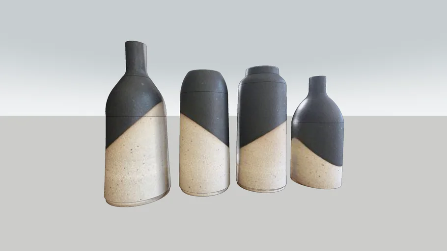 vasos cerâmica cinza