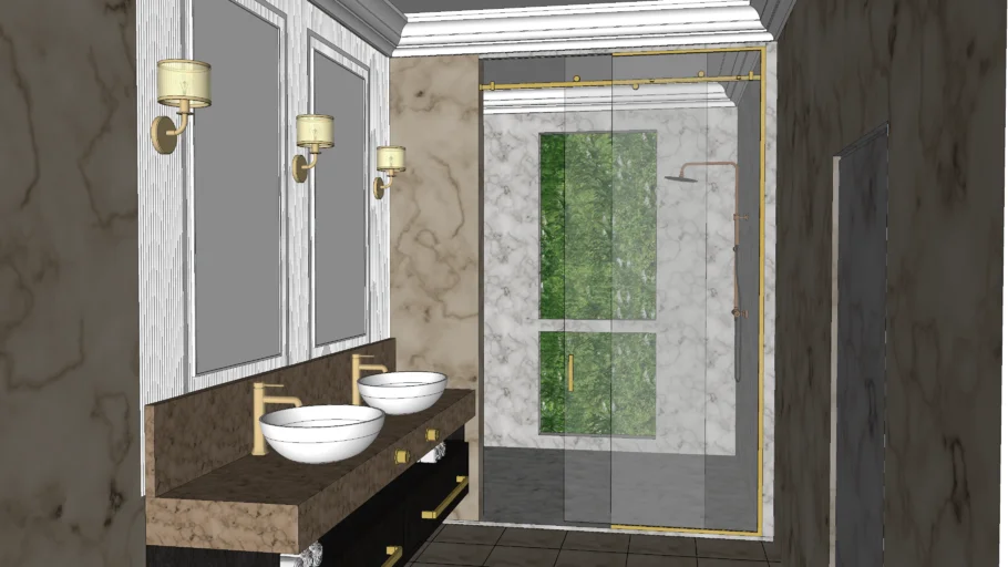 Greenery Shower Modern Bathroom