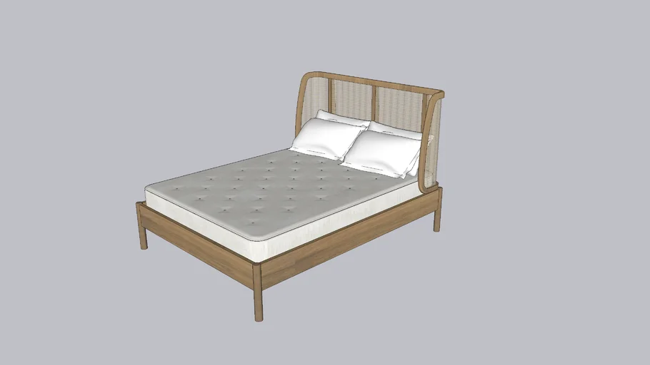 cama rattan ear casal