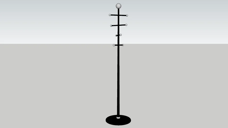 Perchero de aluminio con base redonda - Aluminum coat rack with round base