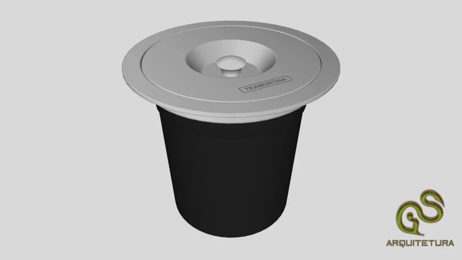 Lixeira Clean de embutir em Aço Inox AISI 430 com balde removível plástico de 5 litros TRAMONTINA