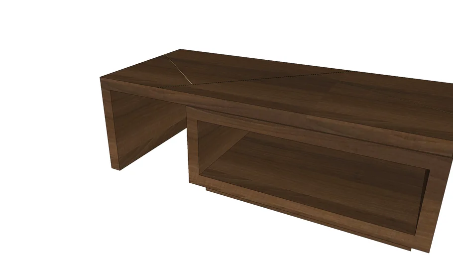 World Market Walnut And Gold Inlay Mason Swivel Coffee Table