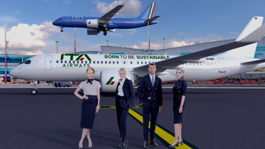 ITA AIRWAYS Airbus A220-300 BORN TO BE SUSTAINABLE (EI-HHK)