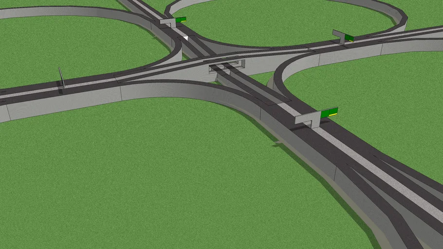 Highway Cloverleaf Interchange