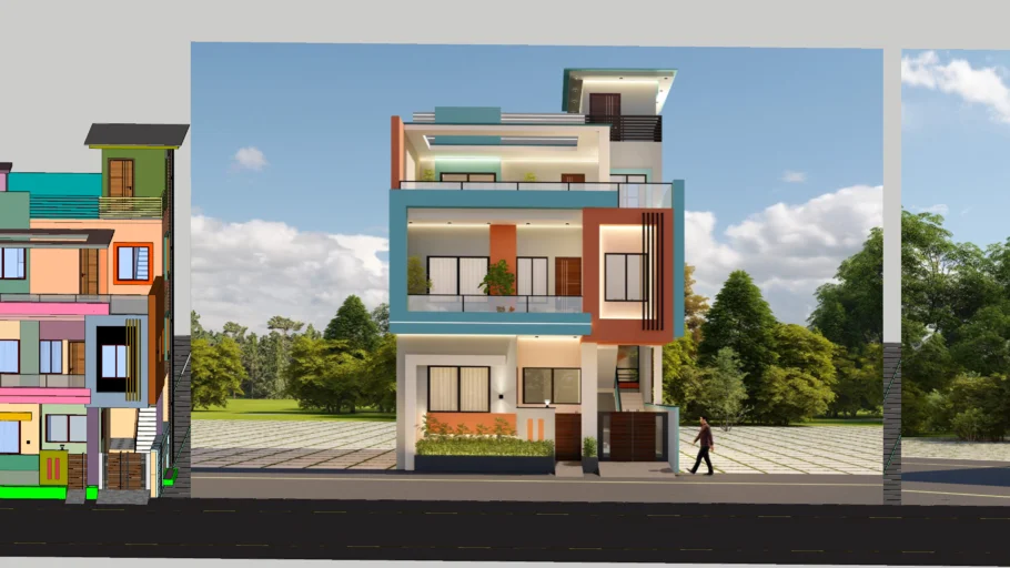 Modern House Design Elevation G+2  JCS  17727442024