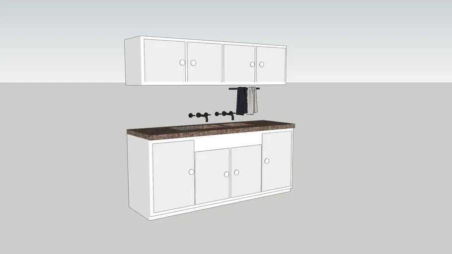 KITCHEN CABINET 3 WASH BASIN AND TOP