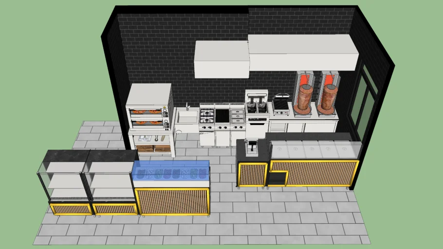 Restaurant Counter & Equipment Design Pack | 3D Interior & Kitchen Models