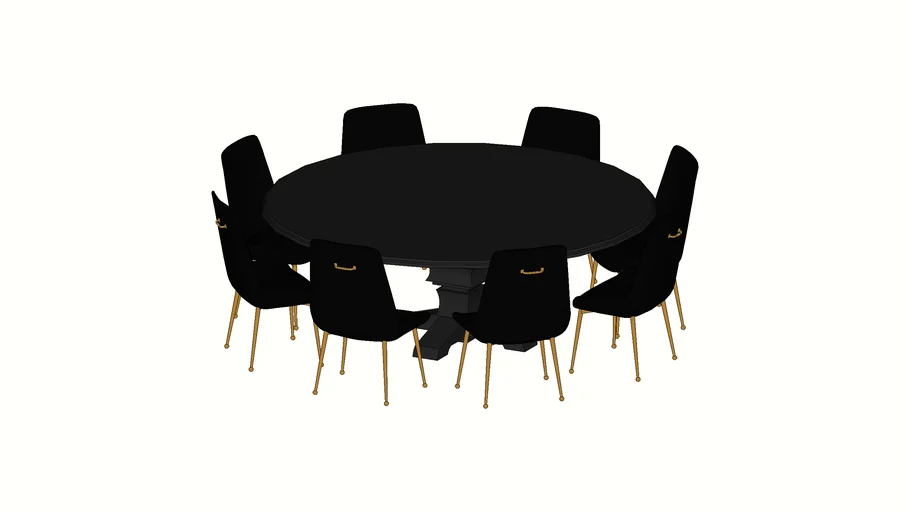 ROUND DINING TABLE WITH CHAIRS