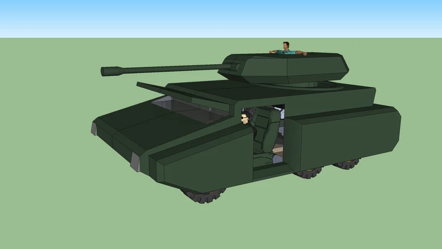 tanque rhino de gta vice city y de gta 3 con tommy y caude