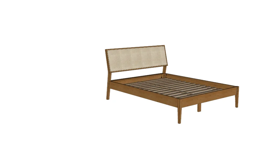 Cama Queen em Madeira Maciça e Palha Natural Viena Artemobili