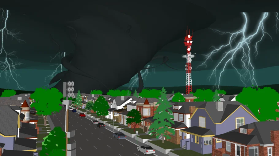 EF 5 Multi Vortex Wedge Tornado bears down on neighborhood