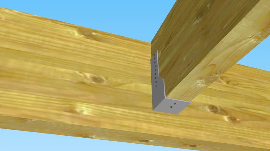 Simple assembly at right angles of wooden beams.