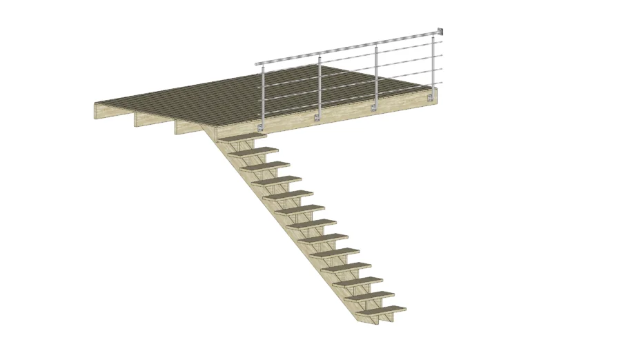 wooden stairs with loft