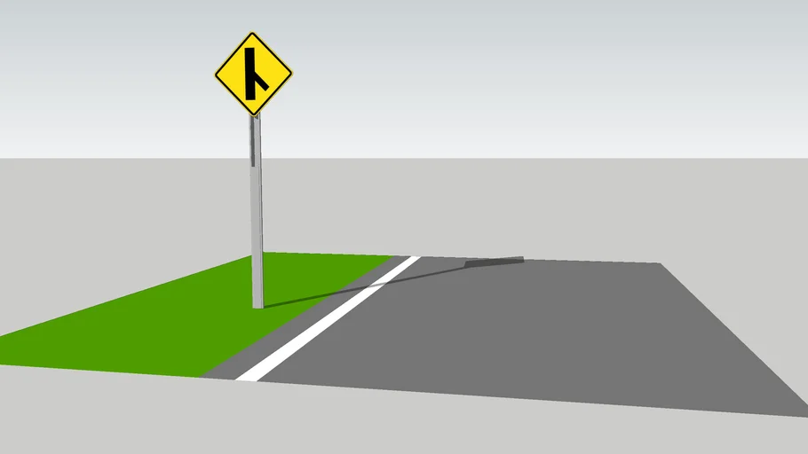 Side Road Ahead Sign / Señal Empalme con Brazo Derecho