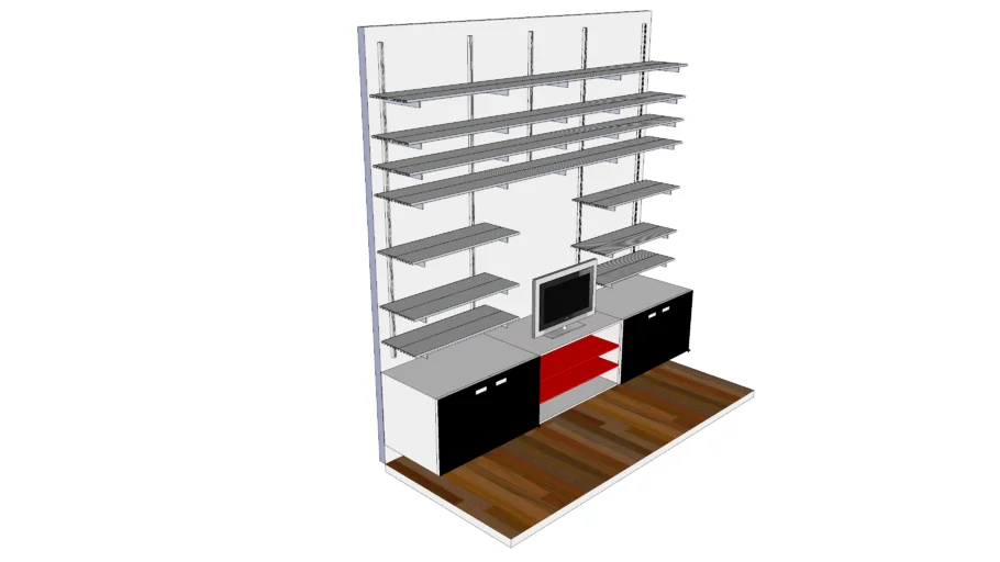ISS Designs Modular Shelving- TV Room With 31' Cabinets and Bookcase ...