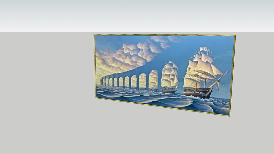 Quadro pintura surrealista 1,40 x 0,70