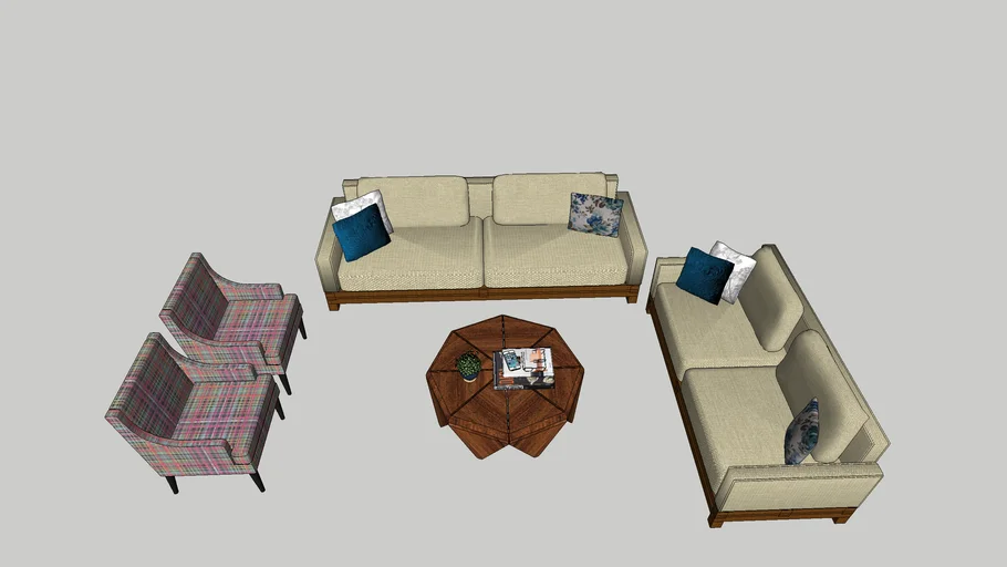 Sofa, Arm Chair, Center table