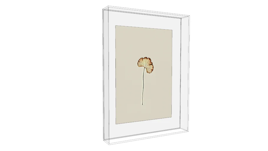 Quadro Decorativo Acrílico Retangular Flor Seca