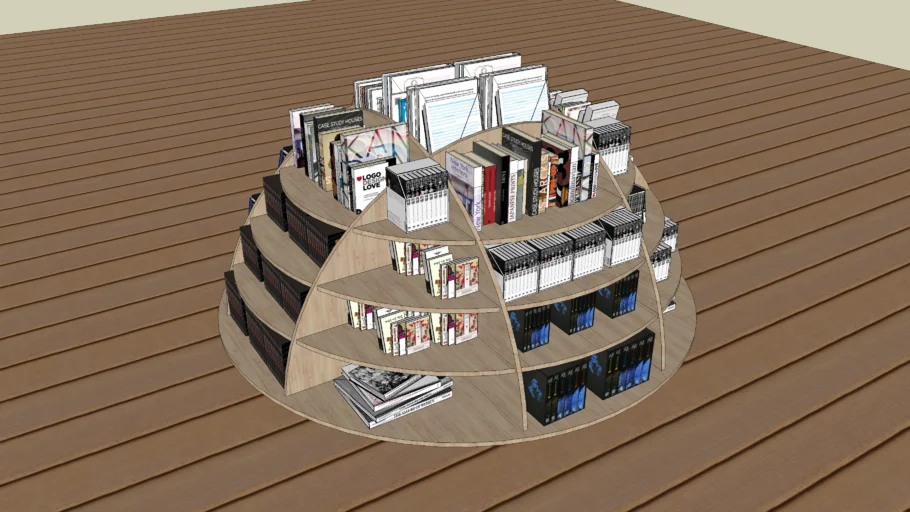 Tủ sách tròn- bookcase