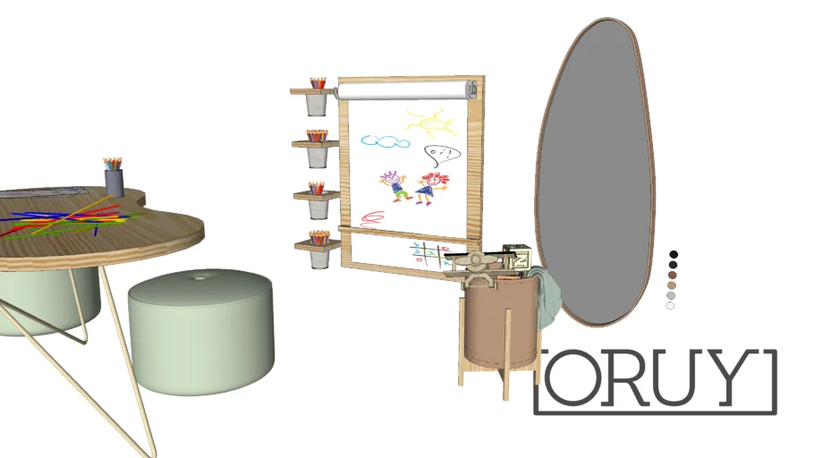 Espelho Lacce Orgânico Oruy brinquedoteca kids quarto infantil couro toys criança