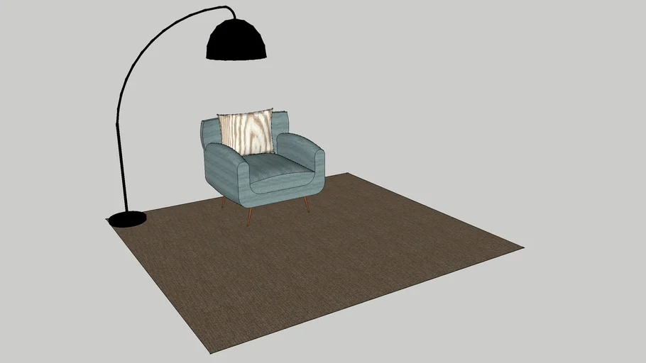 Conjunto de sillón y lámpara.