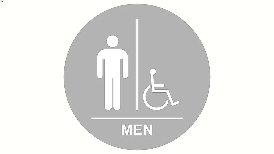 Men/Handicap Restroom Sign (Clear Circular)