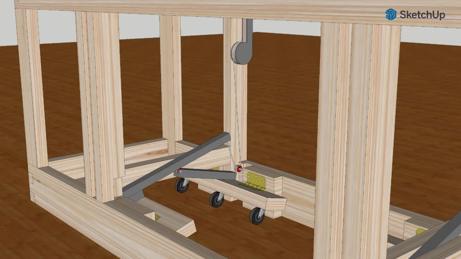 Mobile Workbench with Hidden Retractable Casters