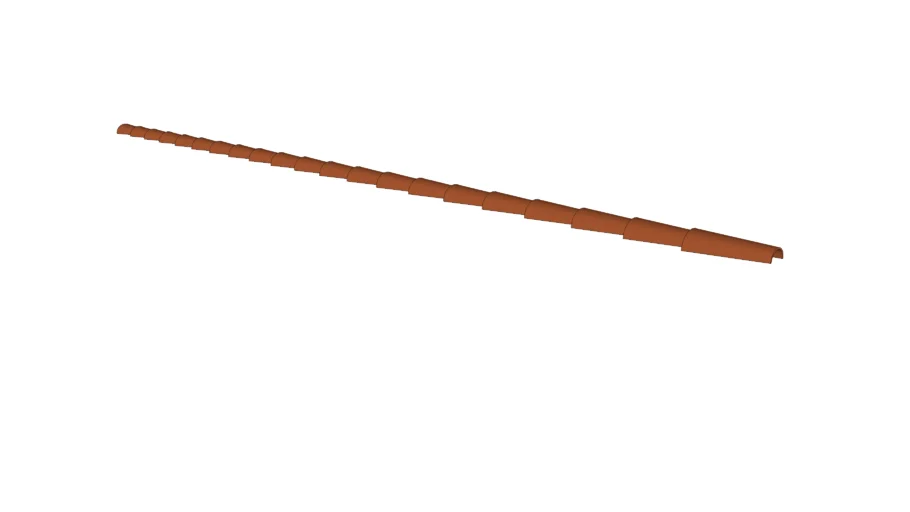 Red Tile Roof Ridge - Detailed