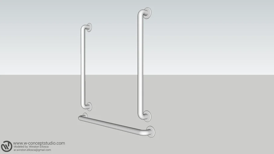 WSE-PWD_Hor.Vert. Fixed Grab Bar 800mmx35mm.