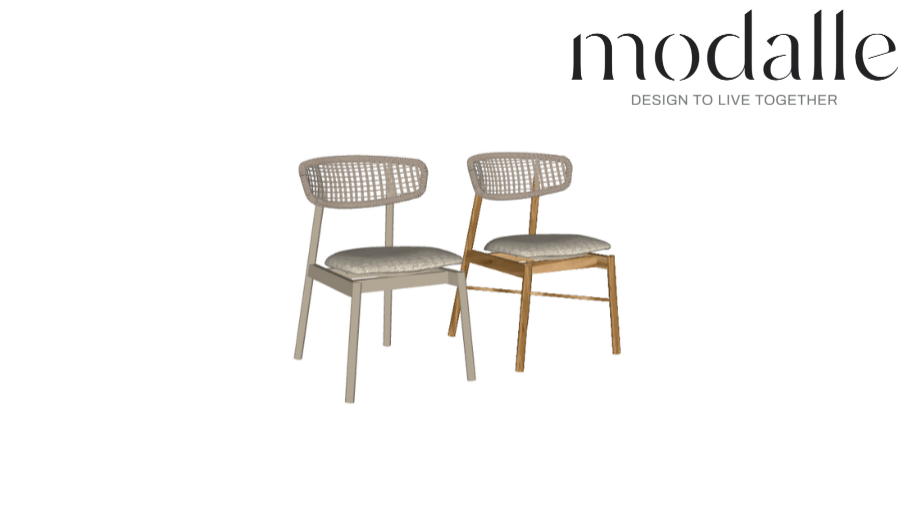 Cadeira Sky tapeçada e corda - Modalle