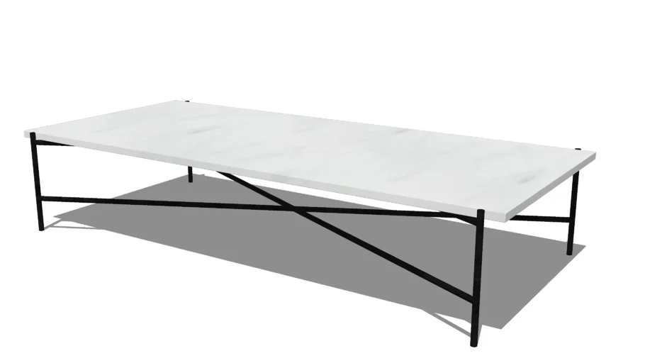 Mesa de Centro Retangular - Mármore Branco Moura