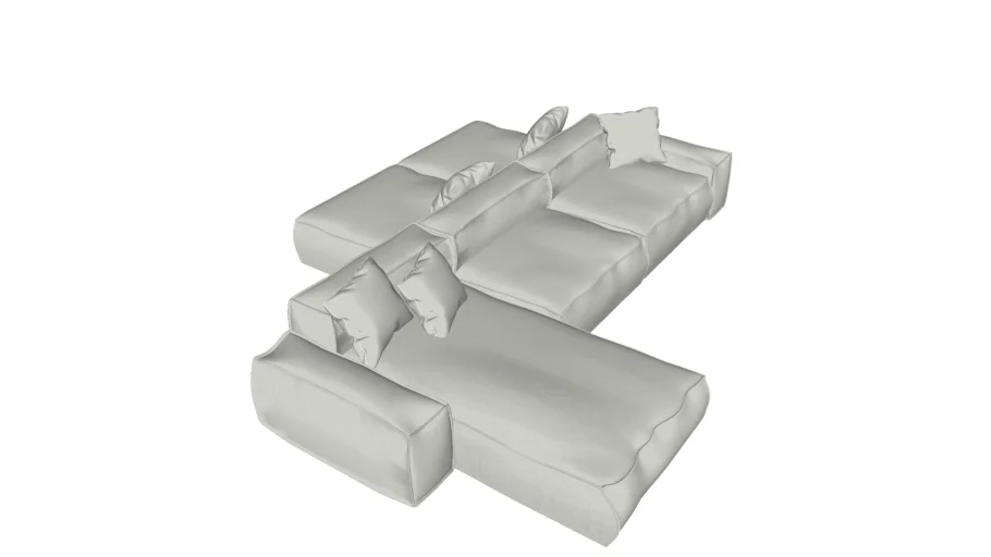  Modular White Double-Sided Sectional Sofa