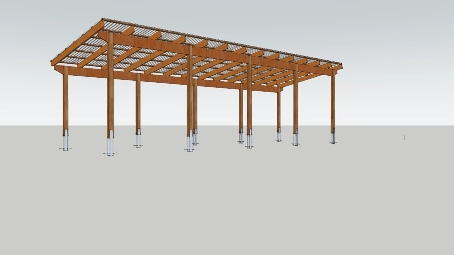 Double inline carport 12m x 4m in MM.
