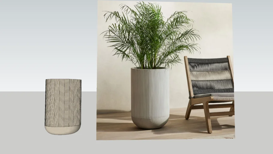 WEST ELM - Textured Radius Ficonstone Indoor-Outdoor Planters