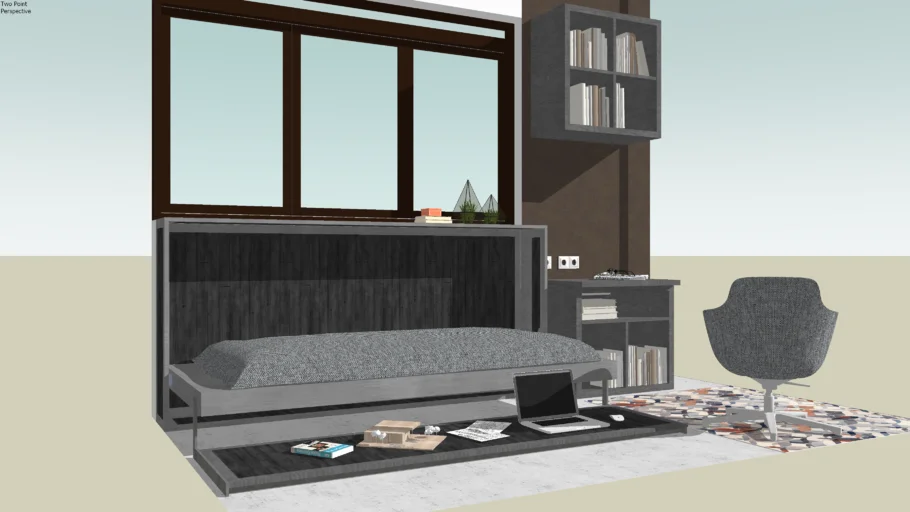 MURPHY BED - WALL BED - FOLDING BED - WORK STATION HORIZONTAL