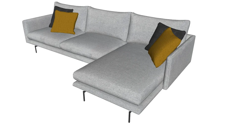 Houston Sectional Sofa Stargazer Gray Fabric by Modloft