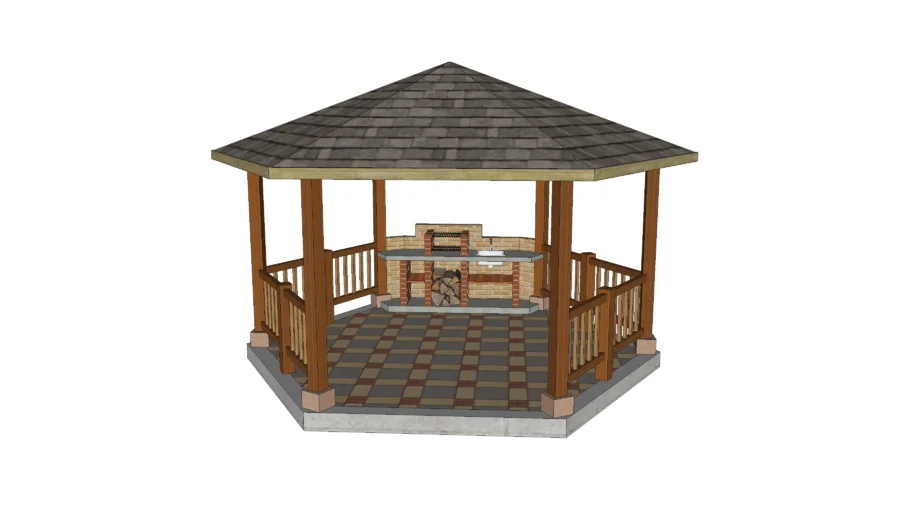 Kiosco Hexagonal con Asador