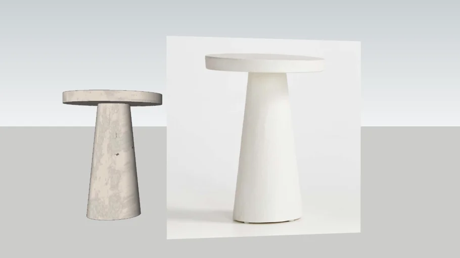 CREATE&BARREL - Willy White Plaster Pedestal Side Table