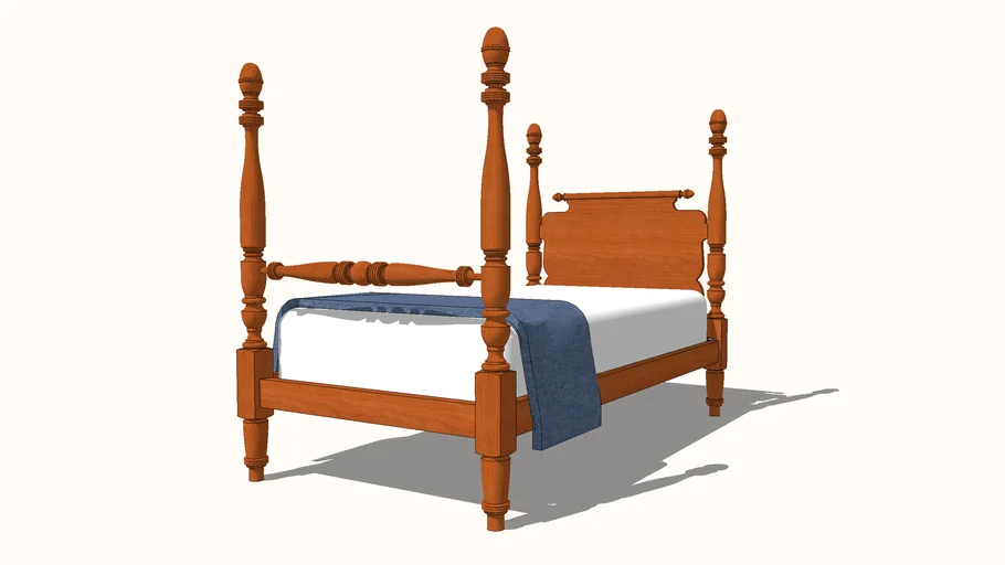 Traditional 4 Poster Twin Bed