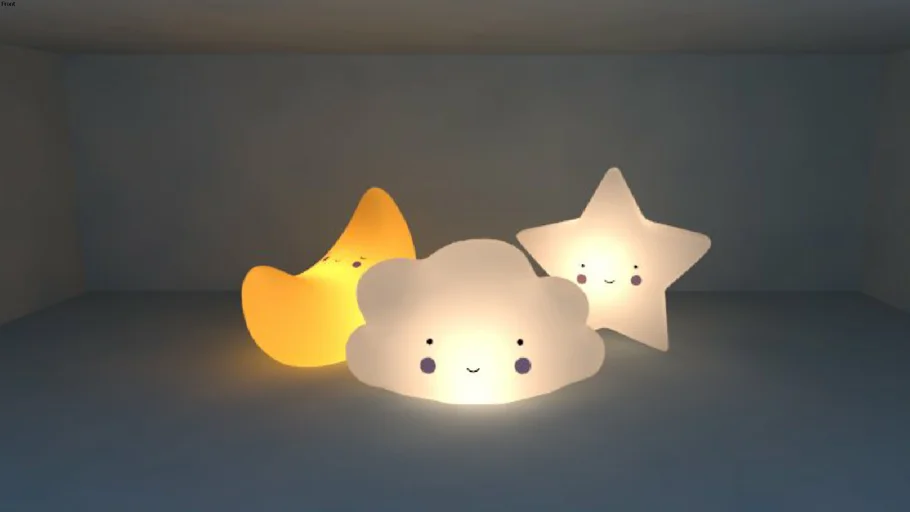 Luminária Infantil - Lua Estrela e Nuvem Criança