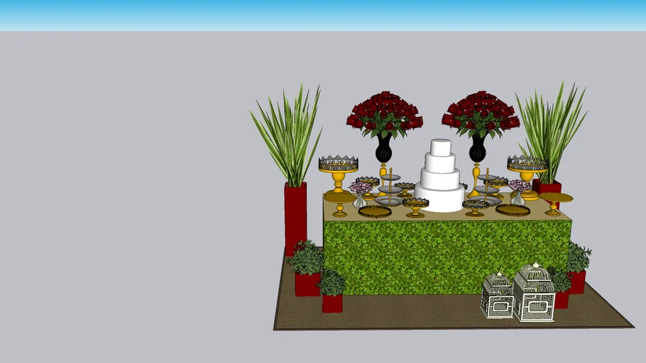 mesa de doces retangular realiza sonhos