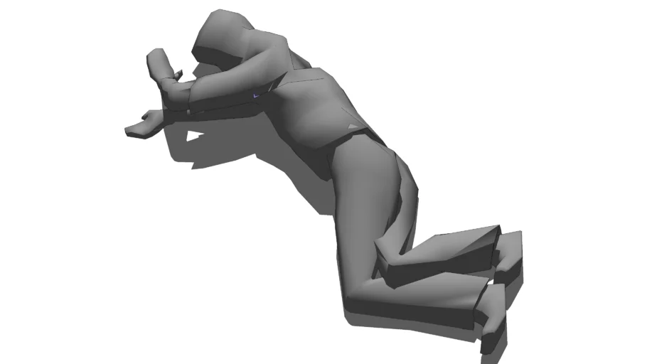 3d man resting side