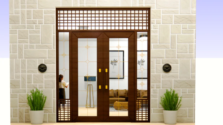 front door with louvers
