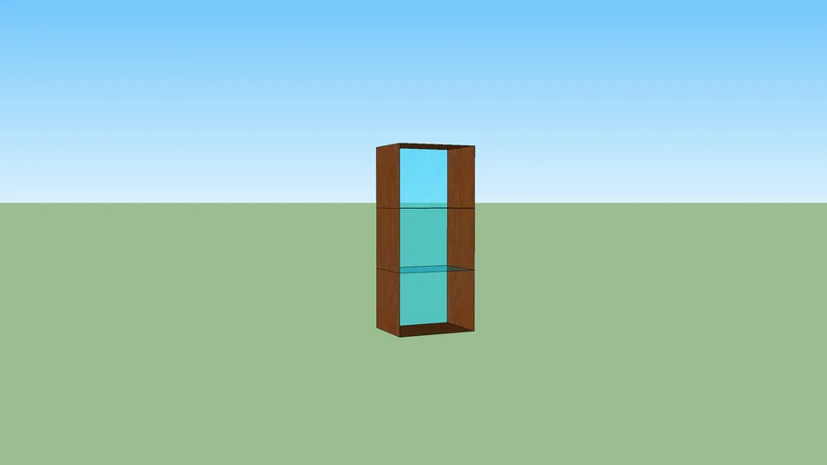 Display case with glass shelves