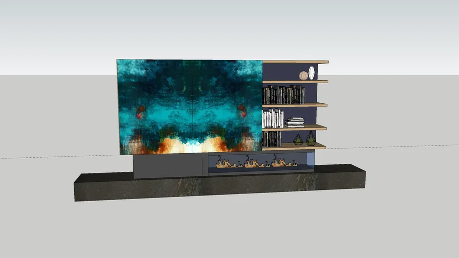 Media Wall with Kamin