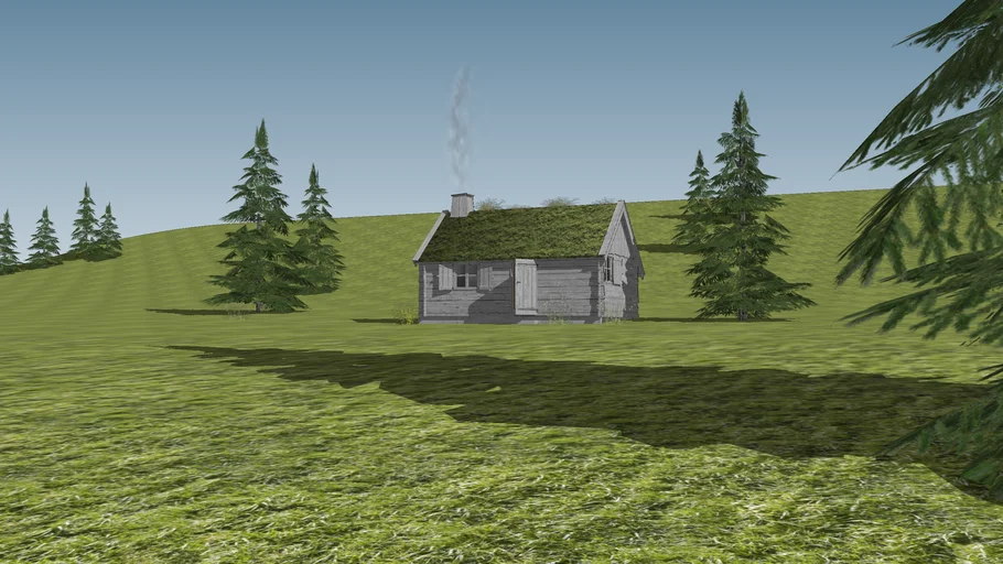 Norwegian hut in summer